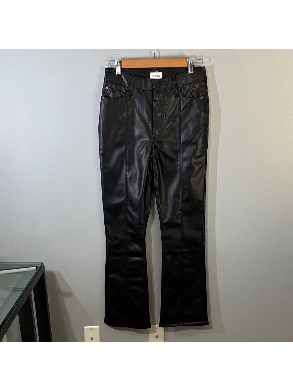 Hudson jeans pants women’s size 4 size 27 black faux leather
